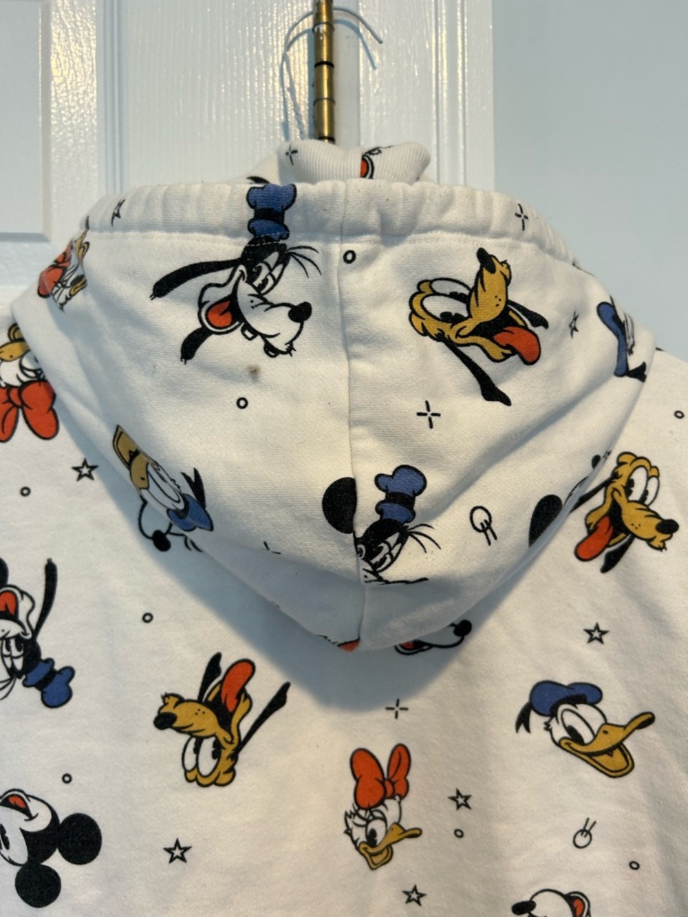 Disney White Cropped Hoodie with Mickey & Friends Print - Picture 3 of 4